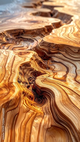 A close-up view of a brown and orange striped surface