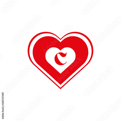 C letter heart sign 