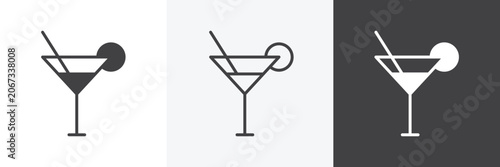 Canvastavla Citrus Glass icons in Thin line black color