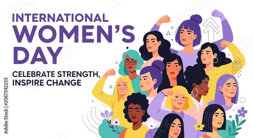 International Womens Day Celebrate Strength Inspire Change Diverse Group.