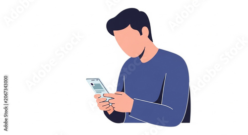 Man using a smartphone for communication and information.