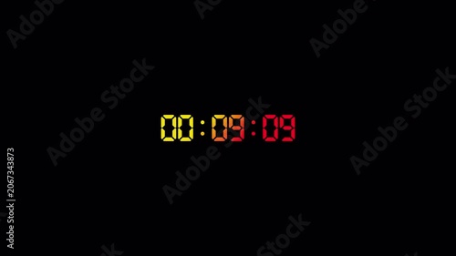 10 minutes countdown timer animation in 1 minute on transparent background, ten minutes countdown video with alpha channel , 10 min countdown 4k video
