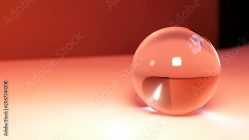 Transparent sphere on gradient background abstract digital rendering