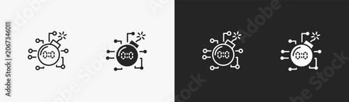 Konstfotografi Set of malware icon in black and white collection