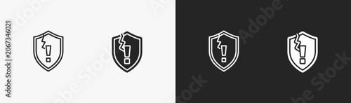 Fotografie Set of exploit icon in black and white collection