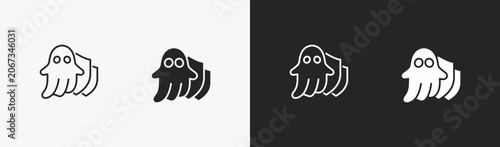 Vászonkép Set of spoof icon in black and white collection