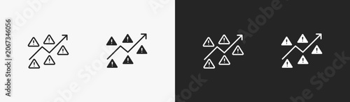 Konstfotografi Set of risk icon in black and white collection