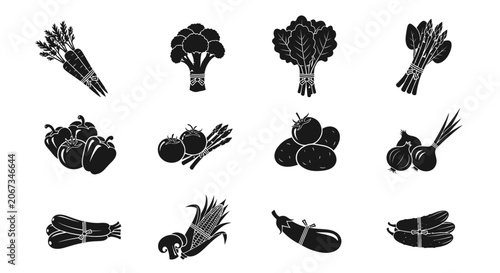 Photos Vegetable icons including carrots broccoli leafy greens peppers tomatoes potatoe