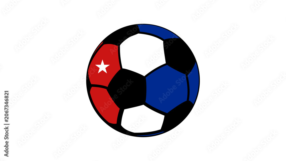 Naklejka premium Cuba football flag, color vector illustration