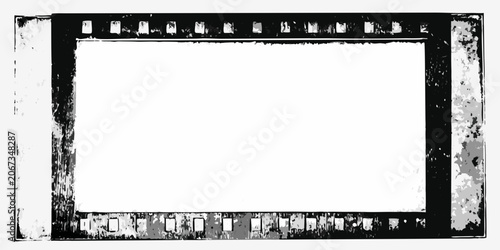 Photos Film negative frame with sprocket holes distressed grayscale graphic