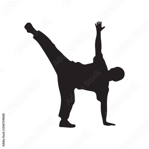Foto Black Silhouettes Breakdancer on a white background