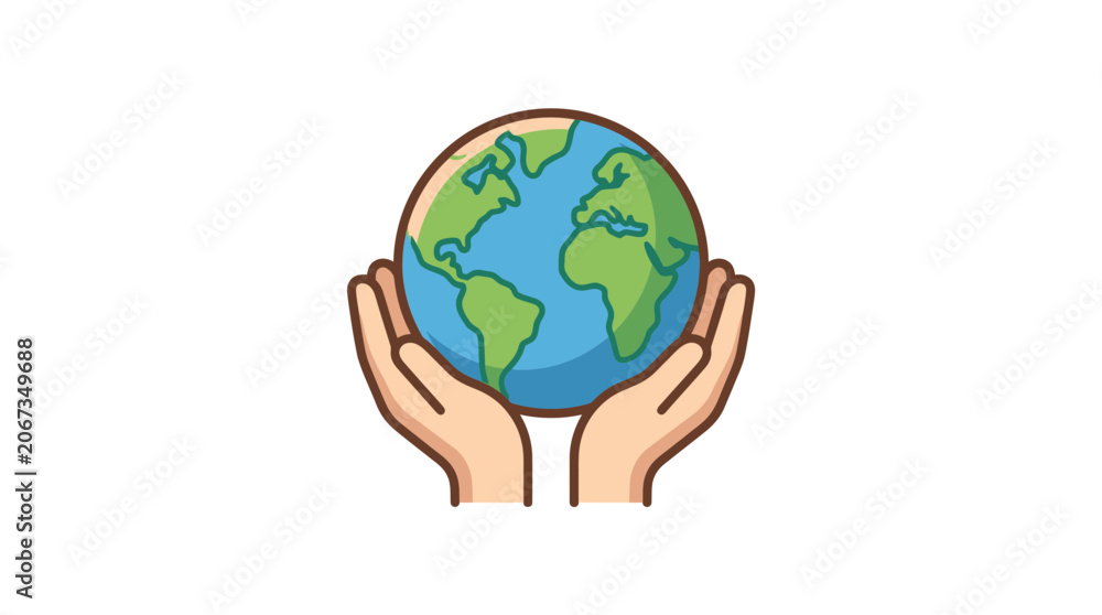 Fototapeta premium Hands holding planet earth, environmental protection concept, save our world