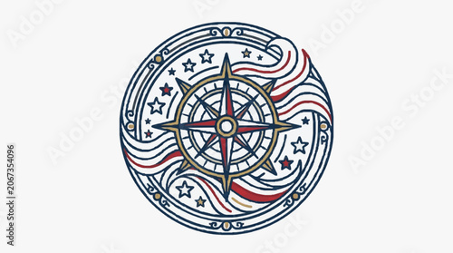 Intricate celtic knotwork design with red accents.