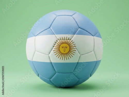 Soccer ball with argentina flag design