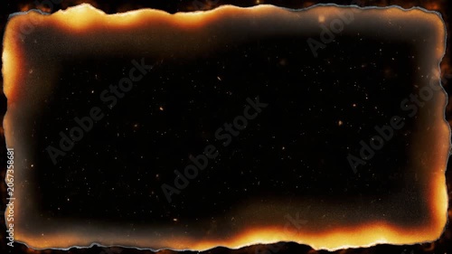 Cinematic Burnt Celluloid Edge Texture Overlay with Glowing Embers