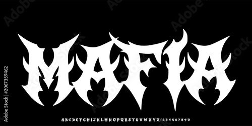 Bild auf Leinwand lettering in abstract scary or metalcore letters