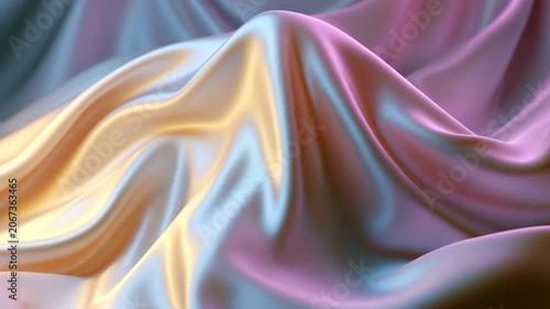 Luxurious Gold Silk Fabric Rippling Gently Elegant Abstract Loop