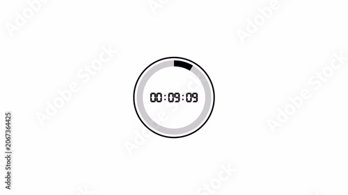 10 minutes countdown timer animation in 1 minute on transparent background, ten minutes countdown video with alpha channel , 10 min countdown 4k video
