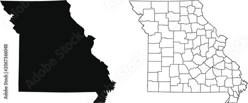 Map of missouri with counties highlighted