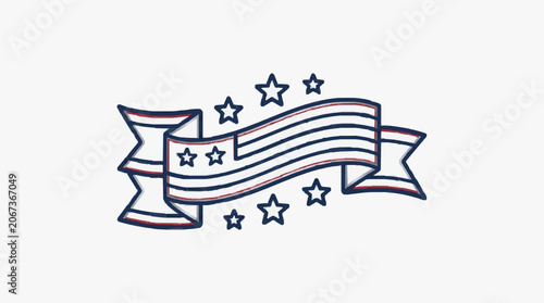 Foto Vector illustration of a military medal with ribbon and stars.