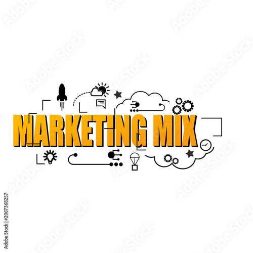 Marketing Mix Typography Concept Vector.ai