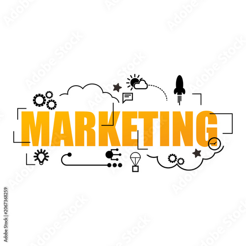 Marketing Performance Typography Concept Vector.ai