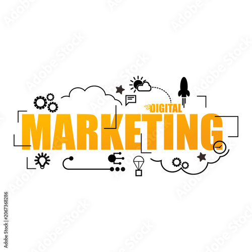 Marketing Solution Typography Concept Vector.ai