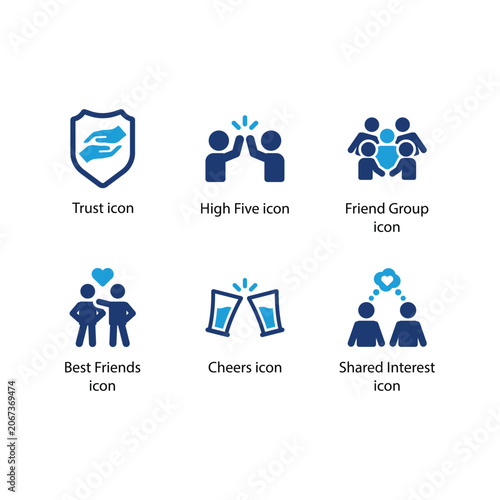 Trust, High Five, Friend Group, Best Friends, Cheers, Shared Interest, icon
