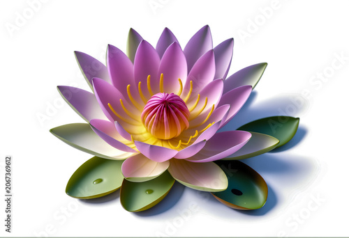 Waterlily or lotus flower illustration