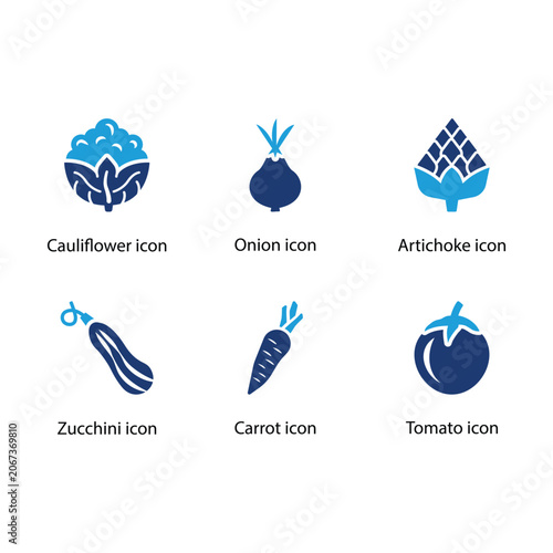 Cauliflower, Onion, Artichoke, Zucchini, Carrot, Tomato, icon