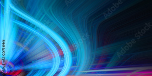 Foto Abstract fractal art background of glowing light streaks in vivid blue and dark blue hues, creating dynamic texture