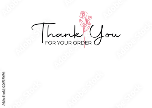 Thank You For Your Order Minimalist Card Vector Template