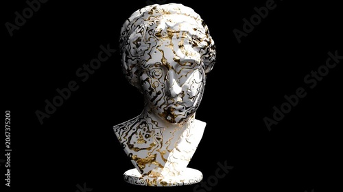 Bust of Nymph or muse Cinematic Render
