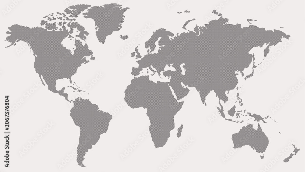 Fototapeta premium Gray World Map Vector Illustration for Global Geography, Navigation and International Business Concepts