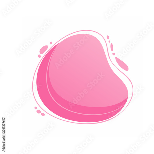 Pink abstract organic shape with copy space