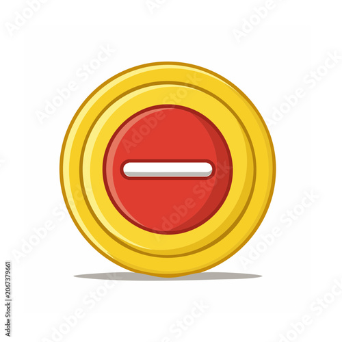 Red and yellow minus symbol icon