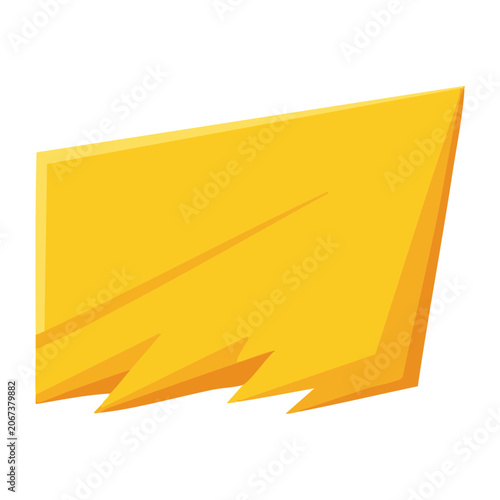 Yellow abstract geometric shape with sharp edges