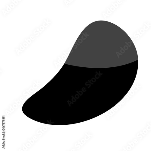 Abstract black and gray shape on white background