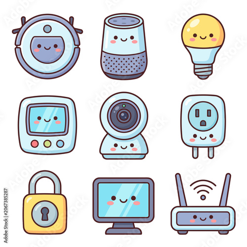 Collection of smart home device icons.