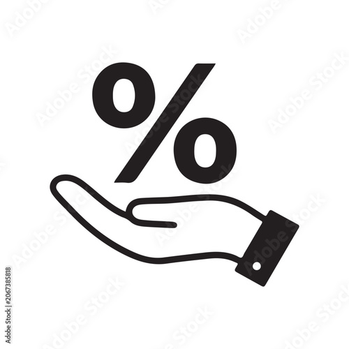 Konstfotografi Hand Holding Up Percentage Symbol