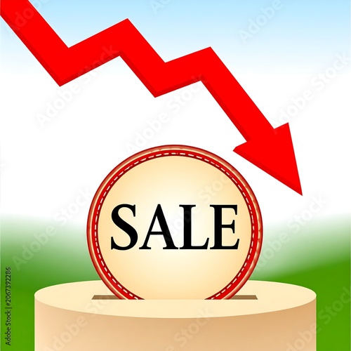 Sale falling from a coin