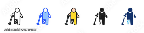 Foto Leg Fracture Icon Collection With Multiple Styles