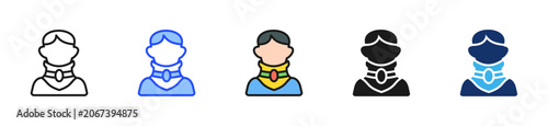 Photos Neck Brace Icon Collection With Multiple Styles