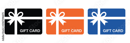 Gift Card Icons Featuring Minimalist Outline Designs for E Commerce, Vouchers, Rewards, and Shopping