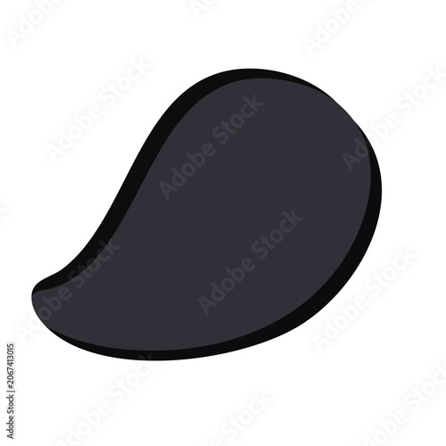 Abstract dark gray shape with black outline on white background