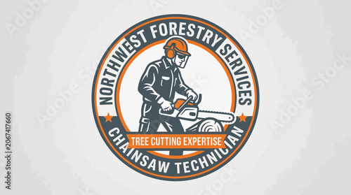 Northwest Forestry Services Chainsaw Technician Tree Cutting Expertise Logo.
