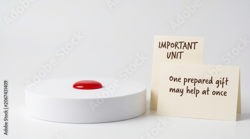 Red Blood Drop Donation Symbol on Podium with Important Note