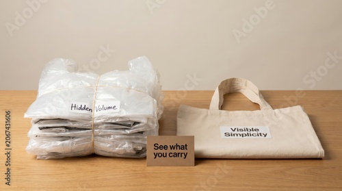 Reusable Tote Bag vs. Plastic Packaging for No Plastic Day
