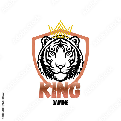 Schilderij op canvas king - 1 king logo- tigger king logo design- king gaming- tiger king