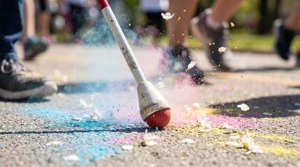 Disability Pride Month Celebration with Colorful Powder Explosion